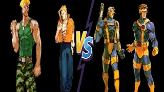 MUGEN Tag Battle Guile & Nash vs Cable & Cyclops (Xmen vs Street Fighter) Battles