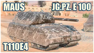 Maus, Jg.Pz. E 100 & T110E4 • WoT Blitz Gameplay