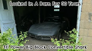 Pulling A 1968 Corvette 427 435hp Out Of It's 30 Year Barn Slumber.