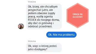 Mechanizm oszustwa na Marketplace Facebooka  "agent firmy kurierskiej (Fedex, DPD, DHL)"