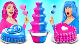 ¡Desafío Decoración de Pasteles Rosa VS Azul! Deliciosos Trucos de Cocina de 1 Color por YUMMY JELLY