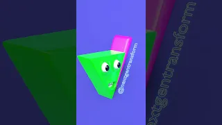 Monster Cube Slide Over Monster Triangle: Epic Animation Video Shorts!