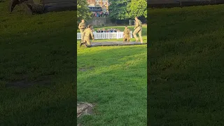 The Royal Marine Commandos doing their unarmed combat display at the 2023 airshow