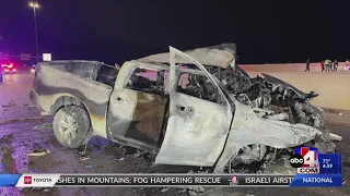 Driver killed after truck crashes, becomes fully engulfed in flames in American Fork