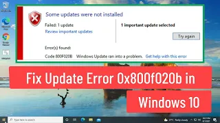 Fix Update Error 0x800f020b in Windows 10 (Solved)