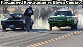 Procharged RoadRunner vs Blown Camaro at Streets of Wagoner Oklahoma