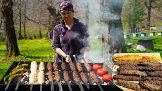 Traditional Lule Kebab Recipe in the Village! - How to make Azerbaijani dish Lüle Kebab?