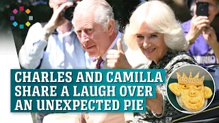 King Charles’ pie face: King and Queen wowed by unusual portrait