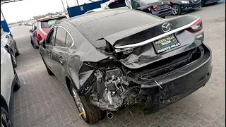 MAZDA 6.  USA.   Удар в зад.  Повреждения.