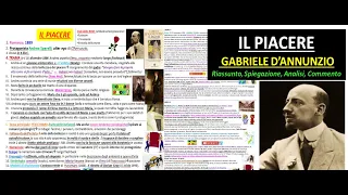 IL PIACERE Gabriele d'Annunzio - riassunto trama, temi, analisi e commento