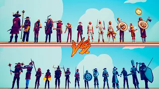 WILD WEST DLC + GOOD DLC vs ICE AND FIRE TEAM - Totally Accurate Battle Simulator | TABS