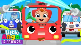 The Rescue Team | Policeman, Fireman, & Ambulance | Little Angel And Friends Fun Educational Songs