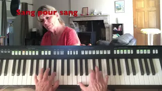 "Sang pour sang" Johnny Halliday -Cover piano voix +paroles + lyrics