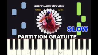 SLOW piano tutorial "BELLE" Notre-Dame de Paris, avec partition gratuite (pdf)