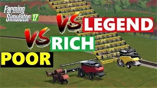 Farming Simulator 17 : POOR vs RICH vs LEGEND  Barley Harvesting !!