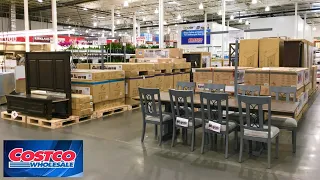 COSTCO FURNITURE DRESSERS BEDS TABLES CONSOLES HOME DECOR SHOP WITH ME SHOPPING STORE WALK THROUGH