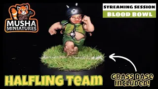 How to Paint BLOOD BOWL HALFLINGS with GRASS BASE! - Painting Miniatures Warhammer Tutorial Beginner