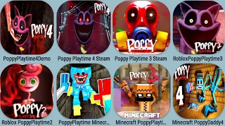 Poppy Playtime Chapter 4, Poppy Playtime 3 Steam, Poppy3 Roblox, Popp2, Minecraft Poppy 1+3+4 ,Daddy