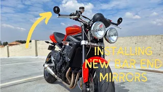 Installing Bar End Mirrors! Triumph Street Triple 675R