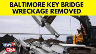 Baltimore Bridge Collapse | Salvage Crews Remove Massive Part Of The Collapsed Bridge | N18V