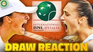 Swiatek TOUGH Draw! Rybakina in Sabalenka's HALF! | WTA Rome Open 2024 | Draw Reaction