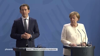 Pressekonferenz mit Bundeskanzlerin Angela Merkel und Österreichs Kanzler Sebastian Kurz am 12.06.18