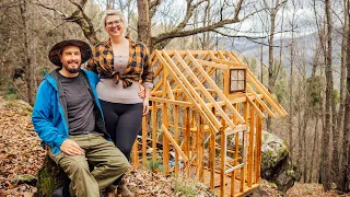 ROOFING AN OFF-GRID CABIN IN THE WOODS | DIY FOREST BUILD