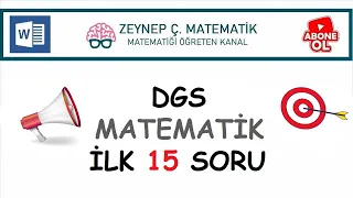 DGS 2023 HAZIRLIK - MATEMATİK DENEME SINAVI İLK 15 SORU