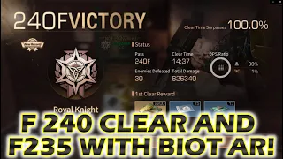 Lifeafter F240 Clear, F235 With Biot AR and Ark Knight, F225 With 254 ATP Clear Death High season 13