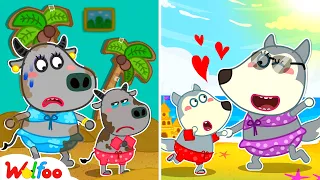 Your Mom vs My Mom 😻😊 Busy Busy Mommy - Wolfoo Fun Day on the Beach 🤩 @WolfooCanadaKidsCartoon