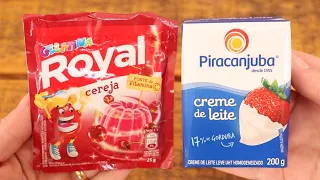 SÓ 2 INGREDIENTES!! TEM GELATINA E CREME DE LEITE NA SUA CASA?