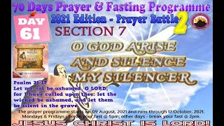 Day 61 MFM 70 Days Prayer & Fasting Programme 2021.Prayers from Dr DK Olukoya, General Overseer, MFM