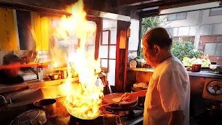 Incredible Japanese 80 years old Grandpa Chef! (Chinese restaurant)