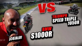 ❌🔥S1000R 🆚 Triumph Speed triple 1050 R🔥❌ Fullgass Drag Race Cuarto de milla #fullgass #batallas