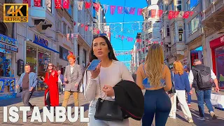 Istanbul 2024 City Center Walking Tour Around Istiklal Street Taksim Square 4K