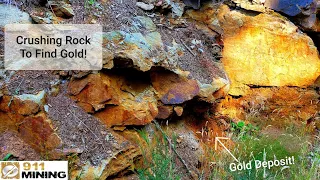 Finding Gold In Oxidized Conglomerate Rocks!