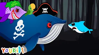 Baby Shark VS Pirate Whale - YouKids Nursery Rhymes