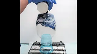 (576) AMAZING VASE !  Acrylic Fluid Art Pour Over Glass Vase Part 1