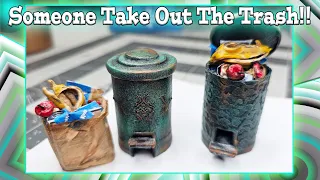 Miniature Vintage Dustbin Pt 2 | Functional Foot Pedal Trash Bin |1:12 Miniatures| Dollhouse