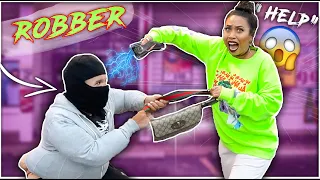 I Followed My Bf DISGUISED As A R.O.B.B.E.R😱(Bad Idea)