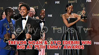 TREVOR NOAH AND AYO EDEBIRI WIN BIG AT 75TH EMMY AWARDS - Jenny O on The News