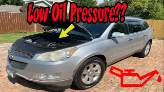Chevy Traverse Low Oil Pressure Issue!! Stop Engine Warning!! Easy and Simple Fix!!!