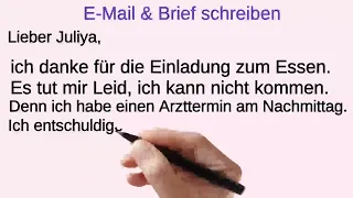 German A1 A2  Email writing samples | Goethe Zertifikat Brief schreiben Beispiele