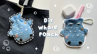 ♡ Crochet Whale Drawstring Pouch Tutorial | Beginner Friendly | Easy Crochet ♡