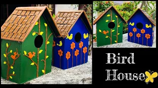 How To Make Bird House using cardboard