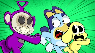 Evil Teletubbies Scare Bluey!? - Funniest Shorts Videos