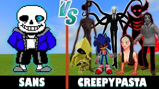 Sans vs. CreepyPasta | Minecraft (w/ Little Nightmares!)