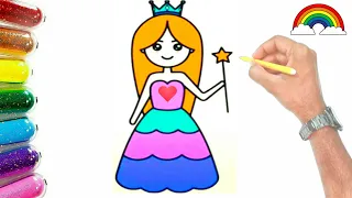 How to draw a cute fairy  |  Easy girl drawing for kids |  painting |  Art | Step by step | coloring