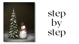 Acrylic Painting Tutorial - Snowman & Tree