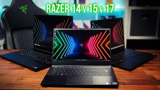 Razer Blade 3 Way Comparison 2022 - 14" vs 15" vs 17"